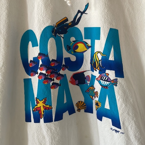 VINTAGE 2001 RARE Peer Wear Coasta Maya 100% Cotton Pullover Made in Mexico Sz M - Picture 2 of 7